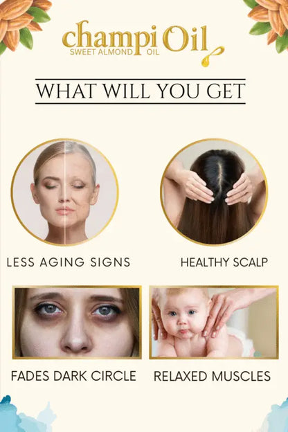 Champi Oil results: less aging signs, healthy scalp, and faded dark circles.