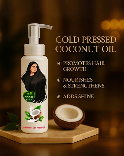 Champi Oil Cold Pressed Coconut Oil for hair growth and shine.