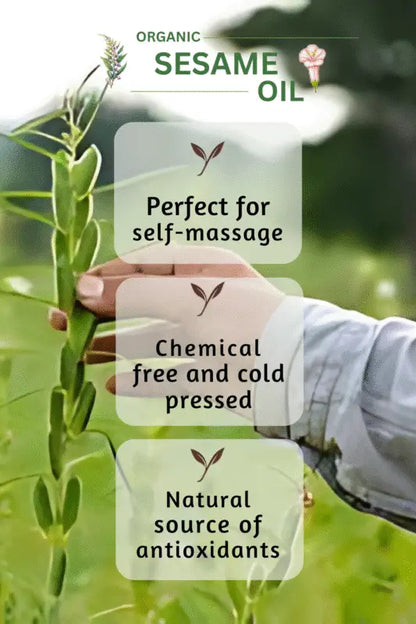 Cold pressed and chemical free Organic Sesame Oil from Champi Oil.