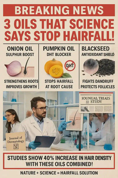 Science-backed ingredients for Extreme Hairfall Treatment by Champi Oil hair density study.