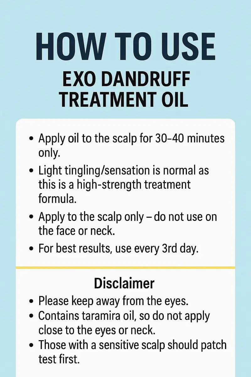 How to use EXO dandruff treatment oil for scalp care and dandruff control